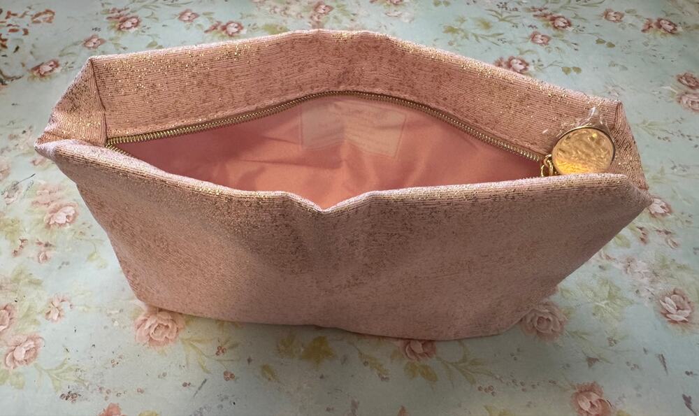 Estée Lauder Pink Gold Shimmer Cosmetic Makeup Bag Pouch NEW Unused